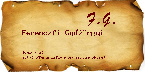 Ferenczfi Györgyi névjegykártya